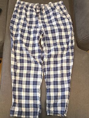 Joe Boxer Blue and White Plaid Jogger Pants